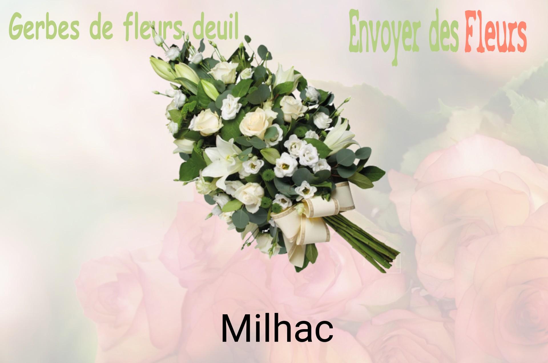 Gerbe de fleurs de deuil livrée à Milhac